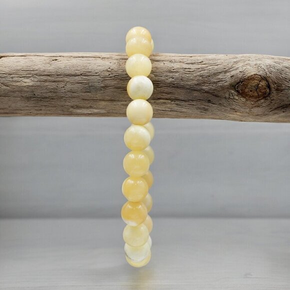 Butter Jade Crystal Gemstone Bracelet Handmade - Picture 4 of 5